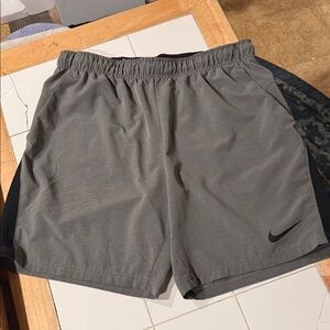 Nike Men's GrayDri-Fit Shorts with Black Swoosh